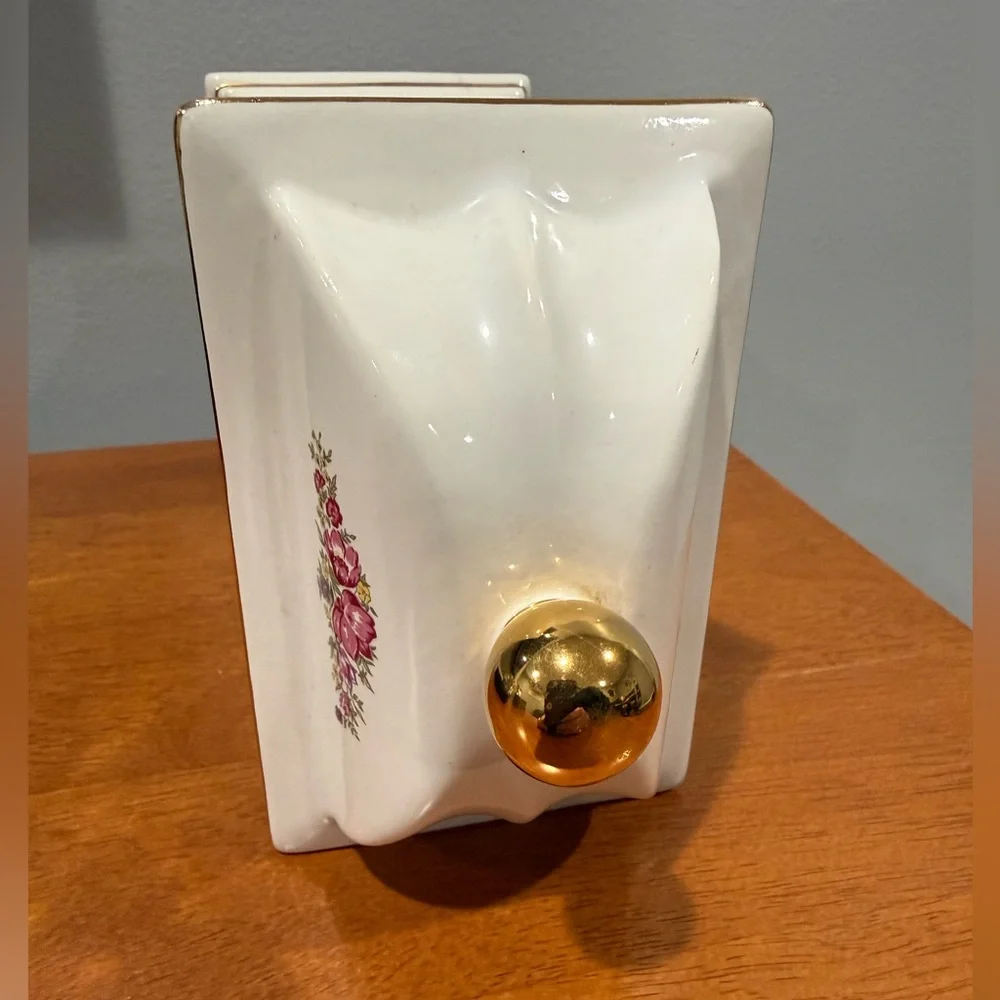 Paul Sebastian Porcelain Mantel Clock Floral Rose Quartz 1993 Limited Edition